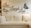 Vivo Laugh Love Butterfly Flower Wall Art Adesivo per pareti moderne Decali per pareti Citazioni in vinile adesivi arredi per la casa soggiorno 5379164