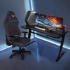 Estoque dos EUA 47.2 "Computer Desk Home Gaming Secretária Escritório Escrita Workstation Space-Saving Fácil de montar Black W20615682