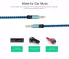 3M Pleciony Aux Cord Wysokiej Jakości Stereo Cable Audio 4Poles 3.5mm Męski męski Słuchawki Jack Linia pomocnicza dla iPhone Samsung