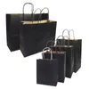 Sacs cadeaux avec poignées, sacs en papier noir multifonctions haut de gamme, sac de Protection de l'environnement Recyclable de 6 tailles