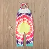 Baby Girls Tie Dye Strap Romper Ins Tiedye Sling Sleeveless Jumpsuits 2020 Summer Fashion Boutique Kids Climbing Clothes M25767805585