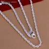 Necklace Twisted Rope Chain 4mm Wholesale 925 Silver Jewelry