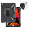 Tre lager design inbyggt kickstand multifunktionsfodral med rem för iPad 10.2 7 Newipad 9.7 Skärmskydd handband