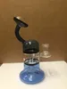 7.6in Assorted Color Blue PerColator Glass Water Bong Pipe Beaker Hookah Bongs