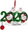 Resin Christmas Ornament 2020 Christmas Decorations Quarantine Personalized Survived Family of 6 Ornament with Face Masks