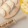 Christmas Embossed Rolling Pin Decorations For Home Kitchen Reindeer Snowflake Embossing Cookie Cake Dough Roller New Year Decor245u