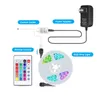 SMD 3528 5 M 300ED RGB LED Strip Light Wodoodporna Oświetlenie Outdoor Lighting Multicolor Taśma Taśma 24Keys DC12V Adapter Set