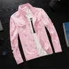 Mäns Denim Jacka Män Windbreaker Streetwear Jeans Jacket Homme Casual Fashion Coat Pink Red Black