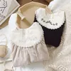 Robes pour filles 2020 automne nouveaux vêtements pour enfants dentelle Style rétro mode robe de princesse couleur unie concis enfants robe
