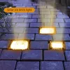 Solar Glass Brick Light Ice Cube Verlichting LED Landschap Lamp Begraven Lampen Vierkant voor Kerstmis Outdoor Pad Road