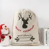 sacchi di babbo natale 50 * 70 cm tela di puro cotone simpatico regalo di caramelle sacchetto di natale pupazzo di neve babbo natale cervo babbo natale ornamenti pendenti