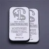 1 Troy onça 999 Barra de ouro de prata fina noroeste Teeritorial Mint Silver Bar Silverplated Brass No Magnetism8647113