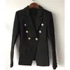 HIGH QUALITY New Fashion 2020 Star Style Designer Blazer Women's Gold Buttons Double Breasted Blazer size S-XXXL CX200815