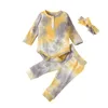 بيبي بليتات الأطفال المصممين الصبيين رضيعون ملابس Tiedye Kids Clothing Baby Hoodie Rompers سراويل سروال طماق