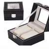 Fashion PU lederen horlogeboxen 2 3 5 6 10 12 20 24 roosters Watch Storage Organizer Box Display Watch Case9657316