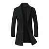 2020 겨울 캐주얼 두꺼운 모직 코트 남성용 스탠드 칼라 슬림 피트 재킷 Manteau Homme Peacoat Overcoat Trench Wool Parka Coats