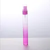 10ML قوس قزح التدرج رذاذ زجاجات أنبوب البخاخة العطور إعادة الملء ماكياج السفر الزجاج البخاخ حاويات زجاجة لمستحضرات التجميل KKA8053