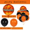 パーティー装飾バスケットボール18インチホイルバルーンアーチ12インチブラック/オレンジ/ラテックス風船ヘリウムベビーシャワー装飾Diy誕生日の装飾1