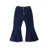 Baby Summer Clothing Infant Kids Girls Solid Color Long Zipper Up Pleated Bell-Bottoms Design Wild Fashion Pants