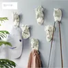 Créateur Animal Head Crochet Décoratif Home Storage Glaze Porcelaine Têtes de cerf du Nord Tête suspendue Vêtements muraux Haut Hatch