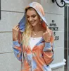 Kobiety Cardigans Płaszcze Kobiet Tir Barwione Outwere Długie Rękaw Pajaciki z Hoodels Moda Ladys Casual Loose Coat Bluzka Kobieta Odzież Lsk8884