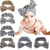 Baby Girls Print Leopard Headbands Toddler Bomull Bow Headwear Bebor Purness Hair Tillbehör Boho Style Spädbarn