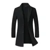 Cappotto invernale da uomo Cappotti di lana lunghi spessi Colletto da uomo Giacche casual Erkek Mont Palto Peacoat Cappotto di lana Parka Cappotti 4XL