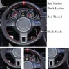 DIY Black Genuine Leather Suede Car Steering Wheel Cover for Volkswagen Golf 6 Mk6 VW Polo Jetta MK5 Sagitar Bora Santana