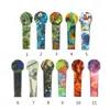 11styles cartoon pipes easy taking oil burner pip Silicone pipe with bright glass bowl can be oem