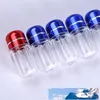 2ML Mini Clear Plasitc Bottle With Metal Cap Small 1Pcs Box Case Tube Container