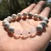 Bracelet Howlite fait à la main pour femmes, 8 MM, Quartz Rose naturel, Protection énergétique, meilleur cadeau pour la fête des mères, bijoux MG0923