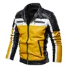 Top US Style Punk Warm Fleece Motorcycle Man Jacket Stand Collar Velvet Mäns Faux Läder Ytterkläder Zipper Coats