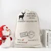 Santa Sacks 50*70cm Cotton Cotton Canvas لطيف الحلوى هدية عيد الميلاد حقيبة الثلج Santa Claus Deer Santa Sant