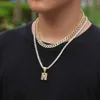 Hip Hop Men 26 Letter Tennis Chain With Pendant Necklace 18K Gold Plated Cuban Link Rostfritt stål Kvinnor 2020 Body Jewelry Custom Name