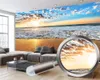 Papier peint 3d imprimé numérique pour chambre à coucher, magnifique paysage de vagues d'océan, paysage romantique, papier peint Mural 3d