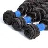 Extensões de cabelo humano virgem peruano 10-28 polegadas 3 pacotes onda profunda 4 peças um conjunto produtos de cabelo tramas encaracolado