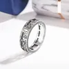 925 sterling silver skull ring men and women retro classic hollow carved square pattern ring Thai silver old couple ring