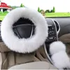 Car Inverno cobertura de volante 12 cores lã longa-de-rosa Pele Universal Steering Acessórios Car cobertura de volante