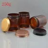 30 x 250 g leere braune Kosmetikbehälter mit Aluminiumdeckel für Cremeverpackungen, 250-cc-Behälter, Cremedose für Salben