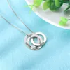 Collier avec pendentif en cercle russe personnalisé, 3 noms de cercles entrelacés gravés, collier de famille, cadeau pour elle # SS30