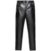 Men's Pants Leather Mens Sweatpants Casual Men Fashion Simple And Handsome Solid Color Trousers Sexy JAYCOSIN 2021 SALE