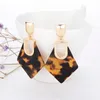 Dangle & Chandelier Tortoiseshell Trendy Jewelry Geometric Design Earrings For Women Bohemian Drop Gold Hook Eardrop Acrylic Gifts225t