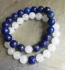 Natuursteen 10mm Witte Jade Beaded Strands Armbanden Lapis Lazui Armband, Elastische Armband, Edelsteen Kralen Genezen Armband, Geschenken