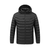 熱い販売メンズ加熱ジャケット屋外の冬のコートUSB電気長袖フード付きジャケット男性の暖かい冬の熱服新しい