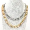 Iced Out 15mm Miami Cuban Link Chain 8"16"18"20"24" Custom Necklace Bracelet Rhinestone Bling Hip Hop For Men Jewelry Necklaces T200824