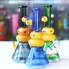 New Beaker Hookah Recycler Glass Bong Recycler Dab Rig Smoking 14mm Joint Banger Water Bongs duck