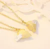 Latest Design Brass Palm Broken Heart Pendant Necklace for Couples Men 63cm Women 54cm Sold by Half