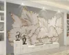 3d tapety Piękna ulga Trójwymiarowy Kwiat Magnolii Kwiat Salon Sypialnia WallCovering HD Tapeta