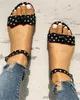 Sandali delle donne di Estate 2020 Piatto Casual Scarpe Femminili Archi Polka Dot Delle Signore delle Donne Fibbia Sandali Con Cinturino Donna Calzature di Grande Formato