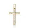 Vintage Retro CZ Baguette Style Cross Pendant Halsband Mens Micro Pave Cubic Zirconia Gold Silver Rose Gold Halsband